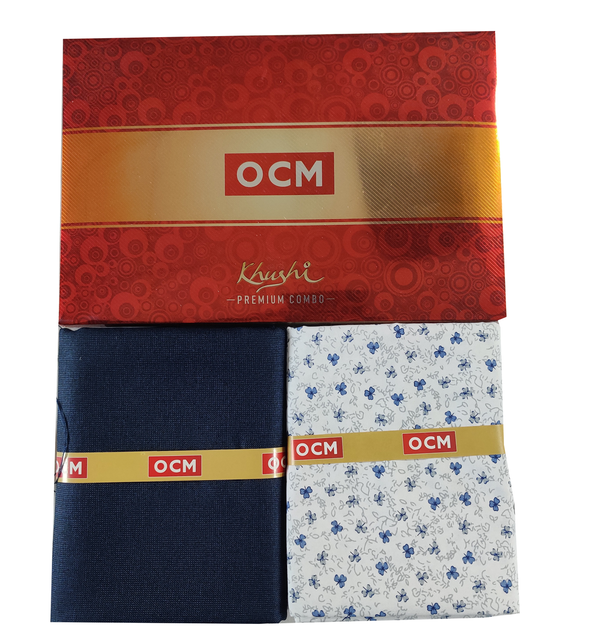 OCM  Unstitched Cotton Shirt & Trouser Fabric Printed.