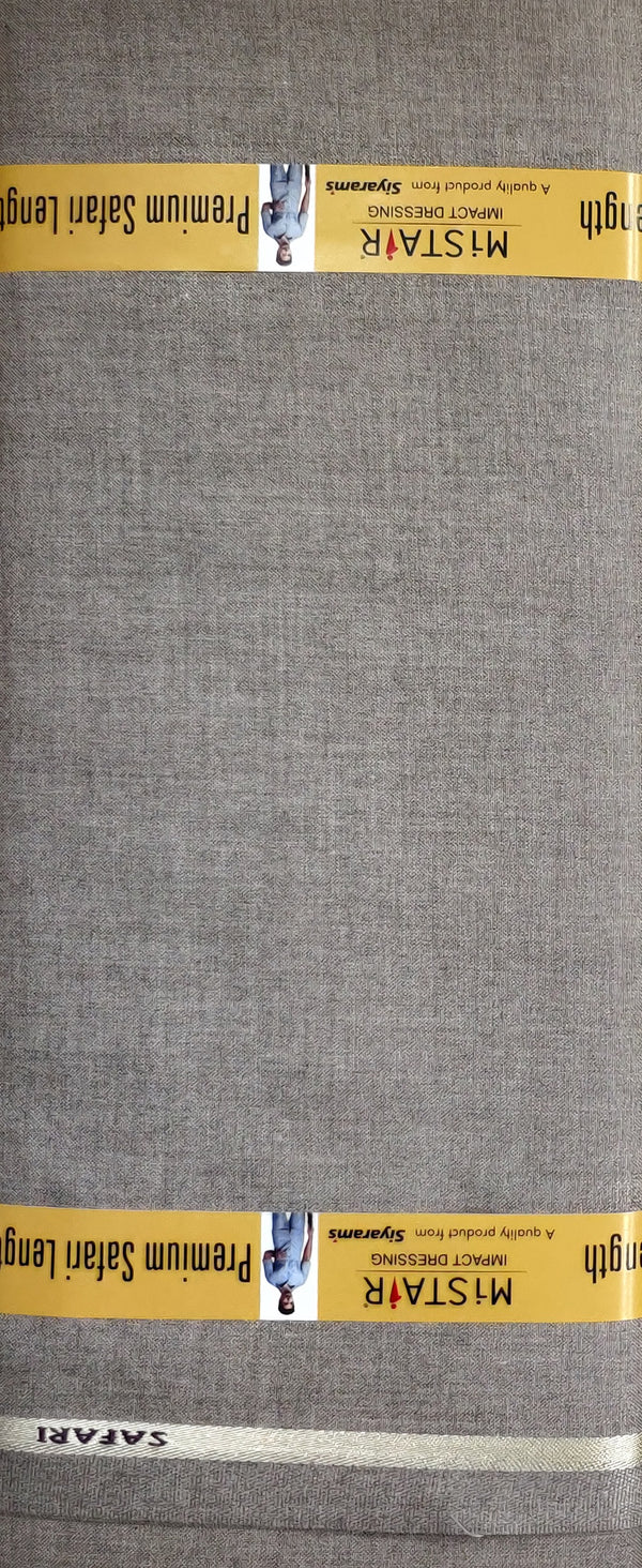 Mansfab Brocade Solid Safari Fabric  (Unstitched)-0012