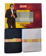 OCM  Unstitched Cotton Shirt & Trouser Fabric Checkered