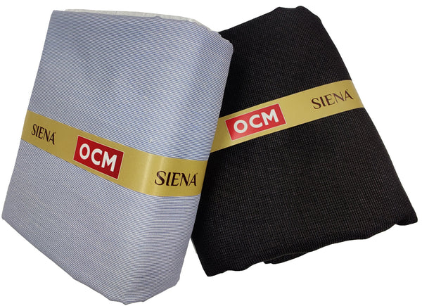 OCM Men's Cotton Shirt & Poly Viscose Trouser Fabric Combo Unstitched (Free Size) TUFAN-1014