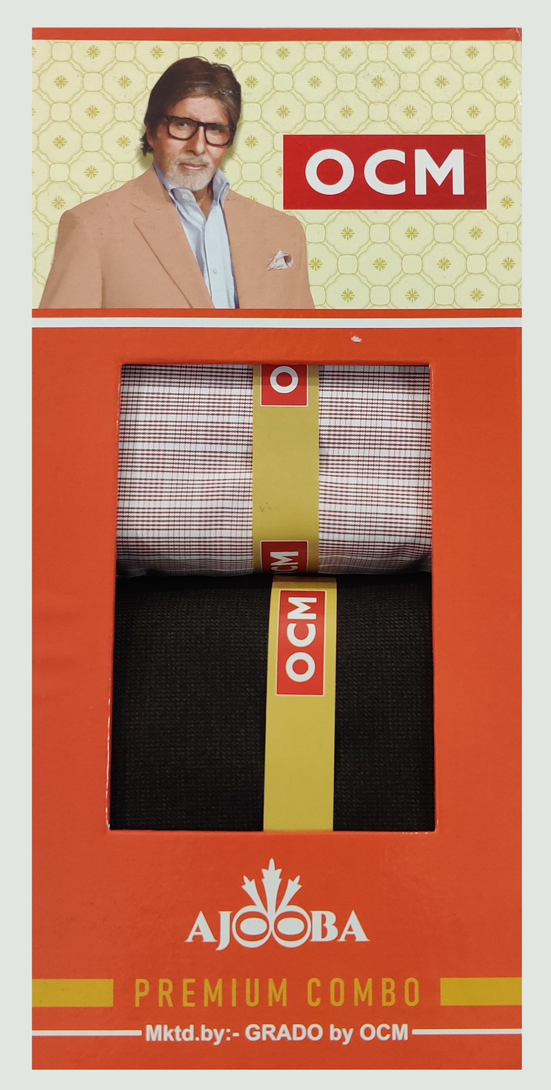 OCM  Unstitched Cotton Shirt & Trouser Fabric Checkered.