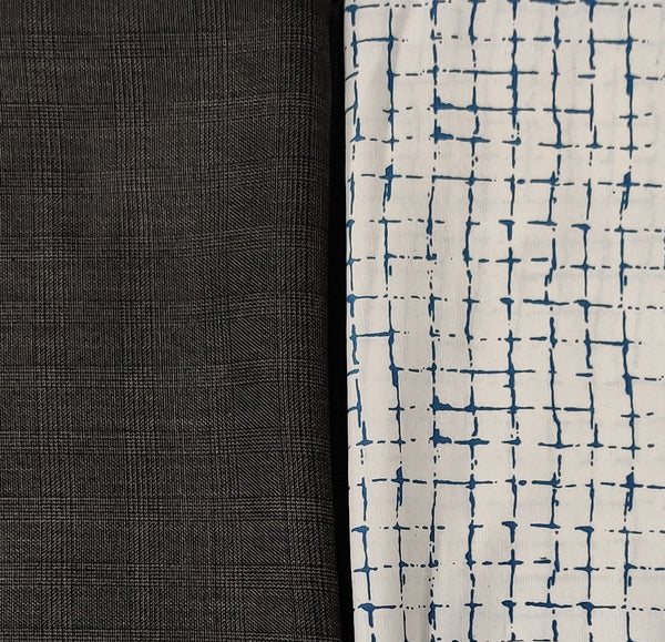 Raymond Poly Viscose Checkered Printed Shirt & Trouser Fabric  (Unstitched)