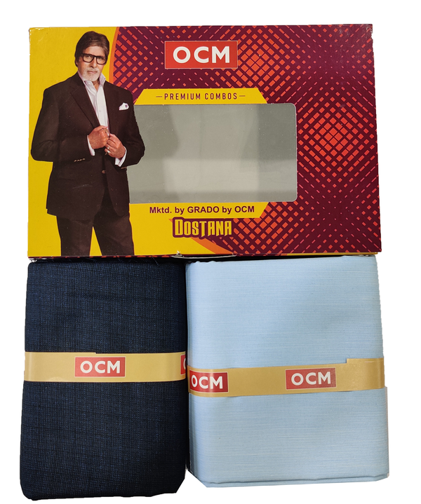 OCM  Unstitched Cotton Shirt & Trouser Fabric Checkered