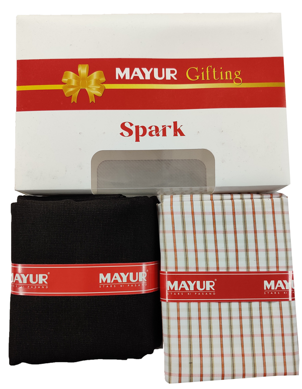 MAYUR Unstitched Pure Cotton Checkered Shirt & Trouser Fabric Solid.