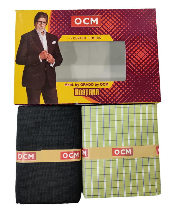 Unstitched Cotton Shirt & Trouser Fabric Checkered