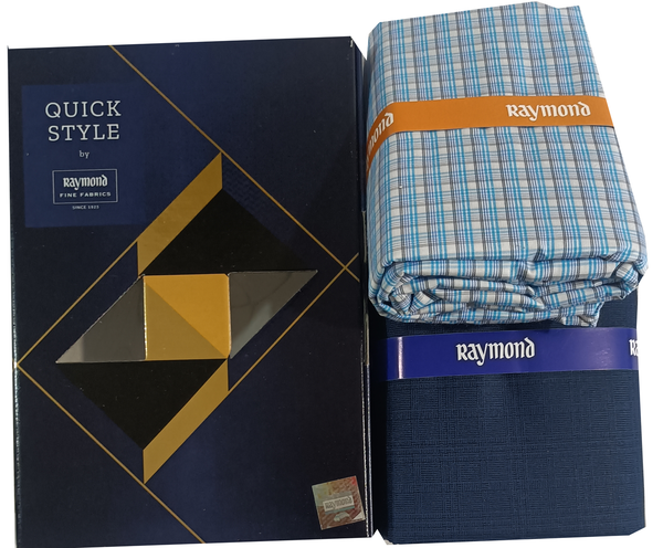 Raymond  Unstitched Cotton  Checkered Shirt & Trouser Fabric.