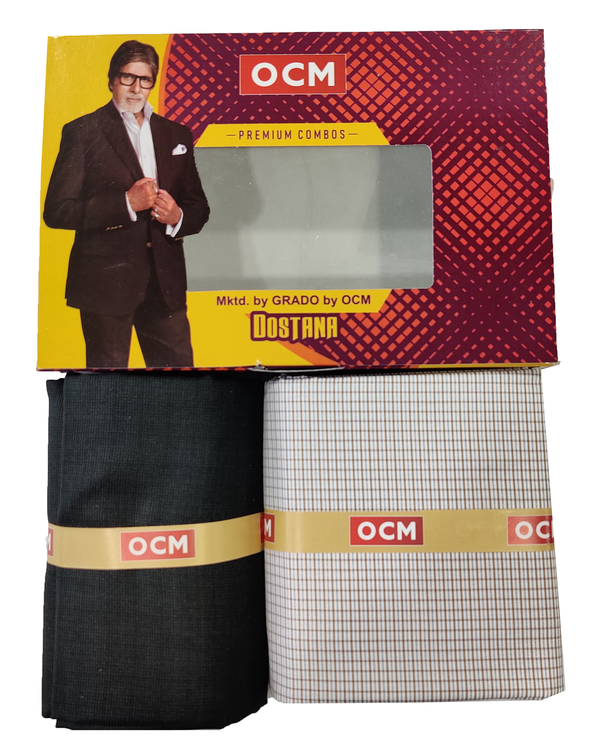 Unstitched Cotton Shirt & Trouser Fabric Checkered