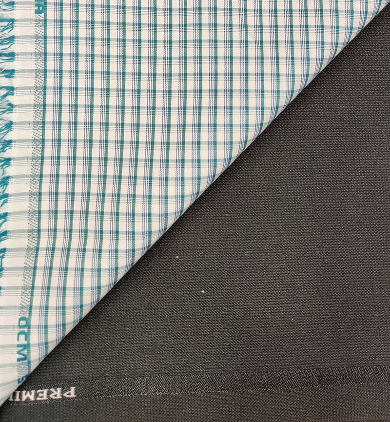 OCM Men's Cotton Shirt & Poly Viscose Trouser Fabric Combo Unstitched (Free Size) SILSILA-1018