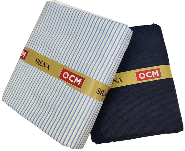 OCM Men's Cotton Shirt & Poly Viscose Trouser Fabric Combo Unstitched (Free Size) BAGBHAN-3019