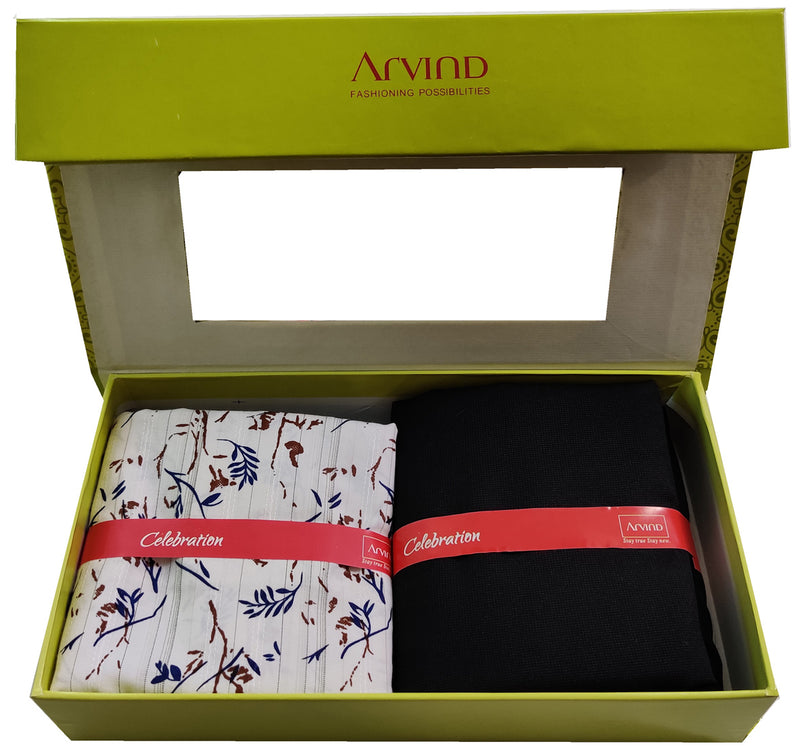 Arvind Pure Cotton Printed Shirt & Trouser Fabric  (Unstitched)Yell-0019