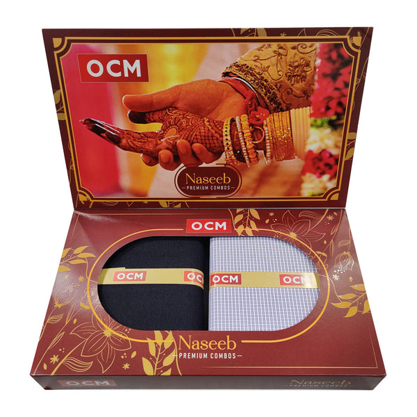 OCM  Unstitched Cotton Shirt & Trouser Fabric Checkered