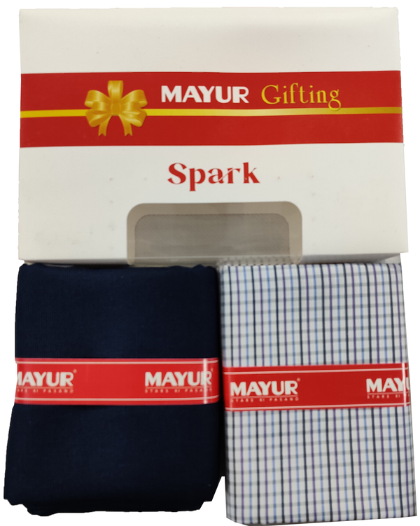 MAYUR Unstitched Pure Cotton Checkered Shirt & Trouser Fabric Solid.