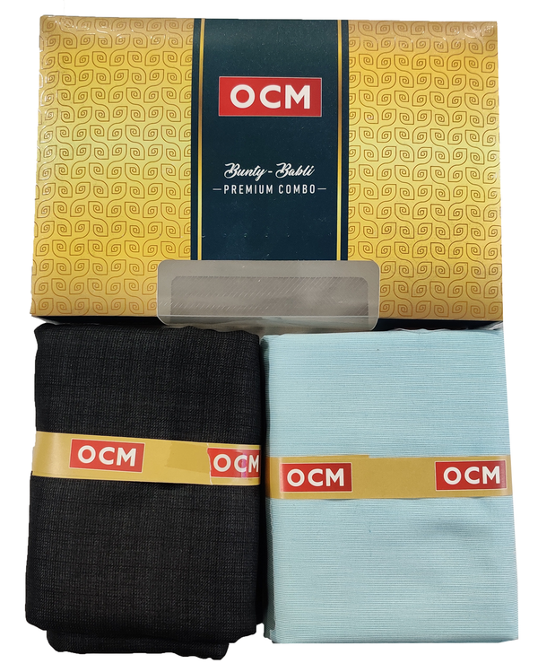 OCM  Unstitched Cotton Shirt & Trouser Fabric Checkered