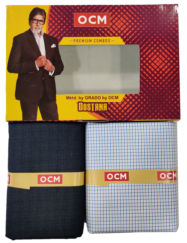 Unstitched Cotton Shirt & Trouser Fabric Checkered