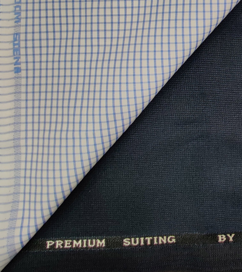 OCM Men's Cotton Shirt & Poly Viscose Trouser Fabric Combo Unstitched (Free Size) TUFAN-1021