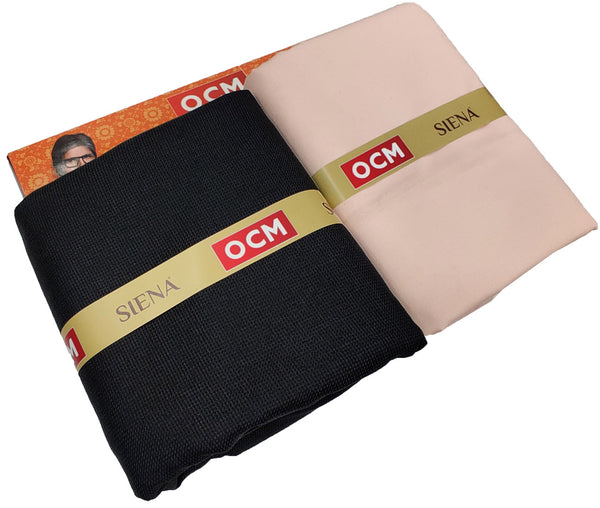 OCM Men's Cotton Shirt & Poly Viscose Trouser Fabric Combo Unstitched (Free Size) TUFAN-1022