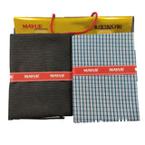 MAYUR Unstitched Pure Cotton Checkered Shirt & Trouser Fabric.