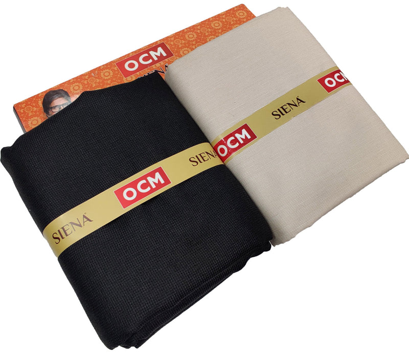 OCM Men's Cotton Shirt & Poly Viscose Trouser Fabric Combo Unstitched (Free Size) TUFAN-1024