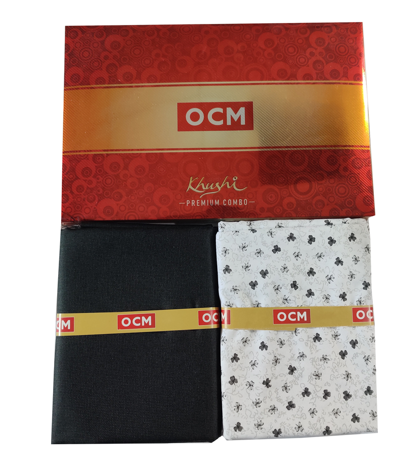 OCM  Unstitched Cotton Shirt & Trouser Fabric Printed.