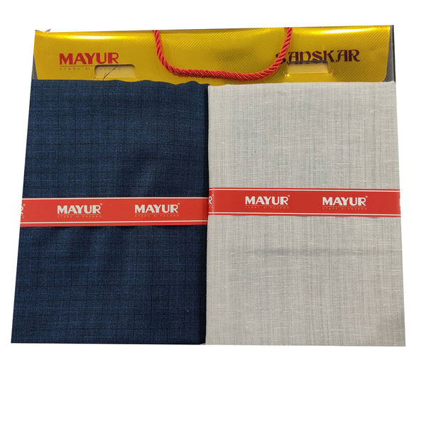 MAYUR Unstitched Pure Cotton Plain Shirt & Trouser Fabric.