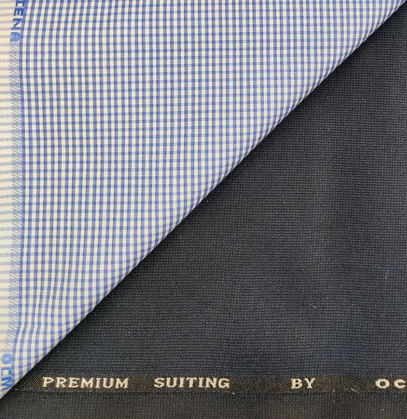 OCM Men's Cotton Shirt & Poly Viscose Trouser Fabric Combo Unstitched (Free Size) SILSILA-1026