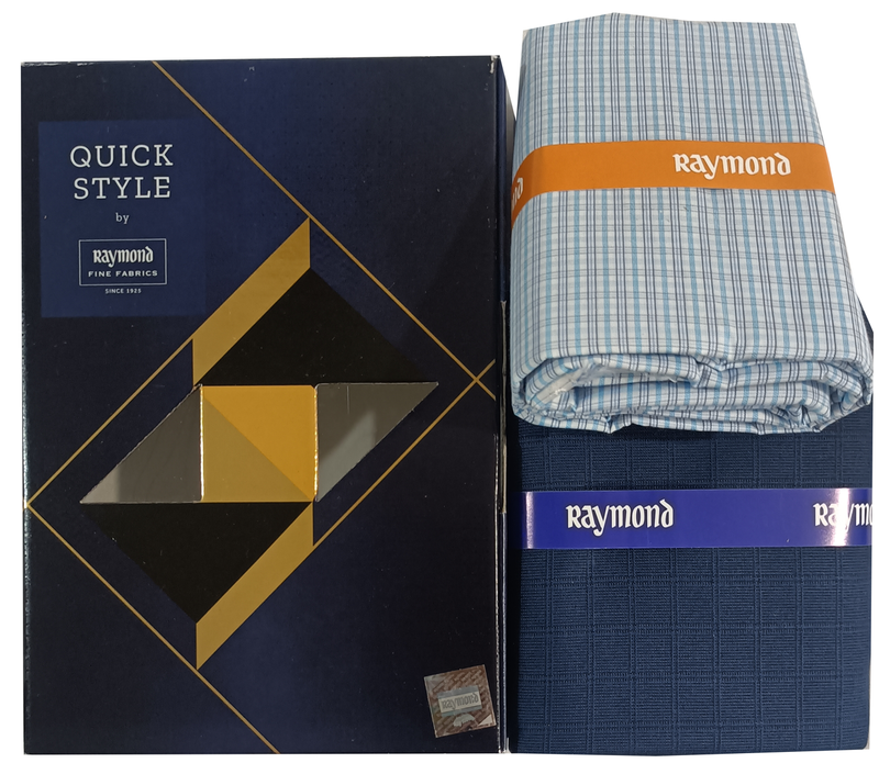 Raymond  Unstitched Cotton  Checkered Shirt & Trouser Fabric.