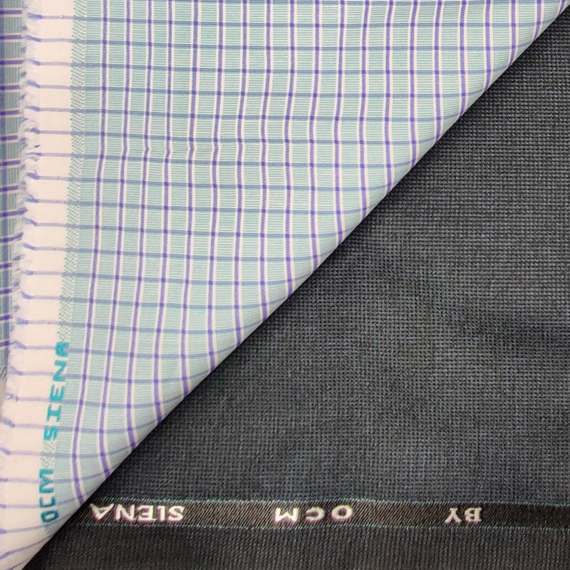 Copy of OCM Men's Cotton Shirt & Poly Viscose Trouser Fabric Combo Unstitched (Free Size) TUFAN-1028