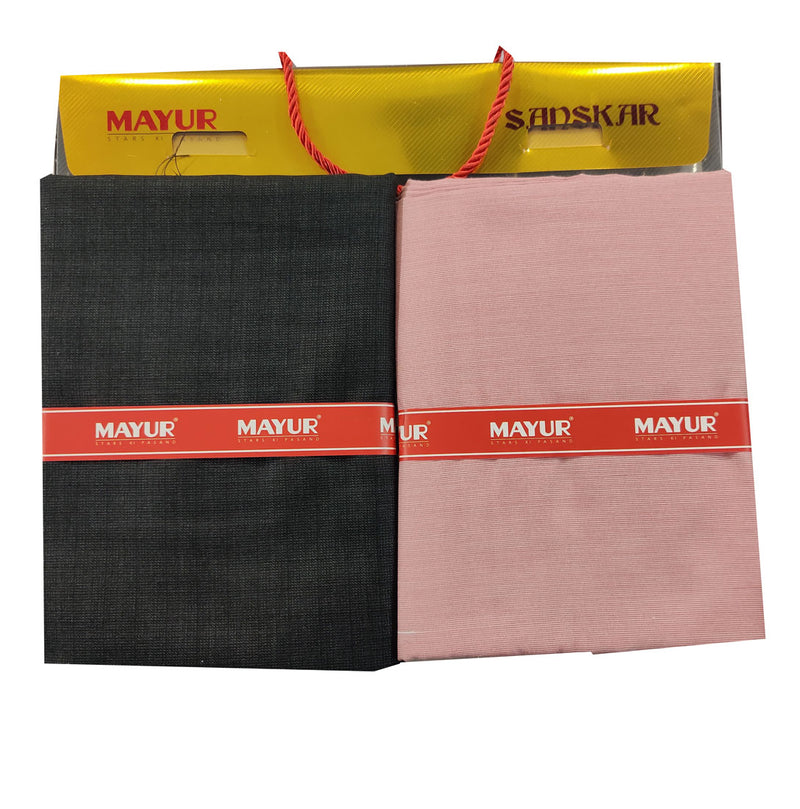 MAYUR Unstitched Pure Cotton Plain Shirt & Trouser Fabric.