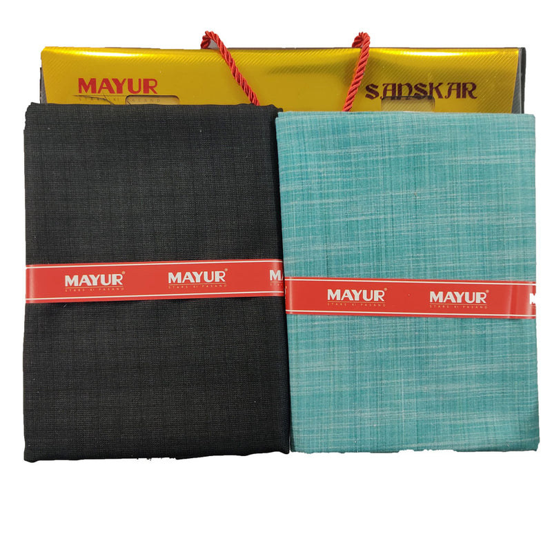 MAYUR Unstitched Pure Cotton Plain Shirt & Trouser Fabric.