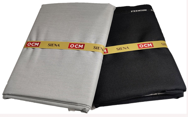 OCM Men's Cotton Shirt & Poly Viscose Trouser Fabric Combo Unstitched (Free Size) SILSILA-1002