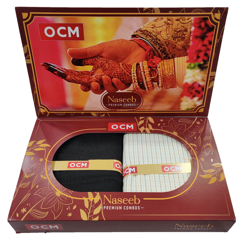 OCM  Unstitched Cotton Shirt & Trouser Fabric Checkered