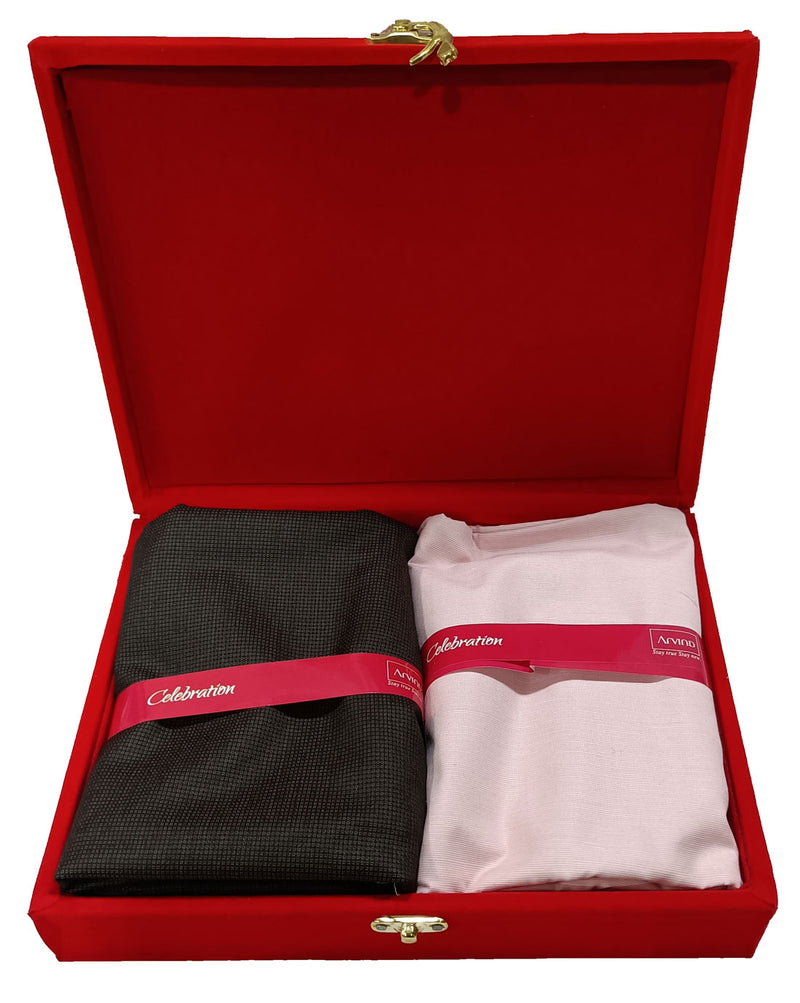 Arvind Unstitched Plain Cotton Shirt & Trouser Fabric