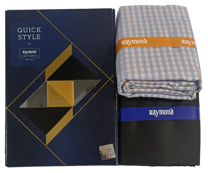 Raymond  Unstitched Cotton  Checkered Shirt & Trouser Fabric.