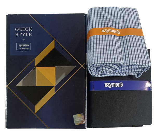 Raymond  Unstitched Cotton  Checkered Shirt & Trouser Fabric.