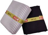 OCM Men's Cotton Shirt & Poly Viscose Trouser Fabric Combo Unstitched (Free Size) TUFAN-1035