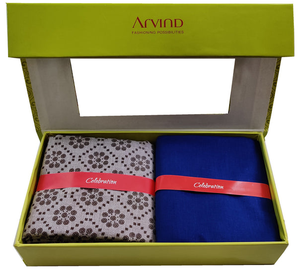 Arvind Pure Cotton Printed Shirt & Trouser Fabric  (Unstitched)Yell-0039
