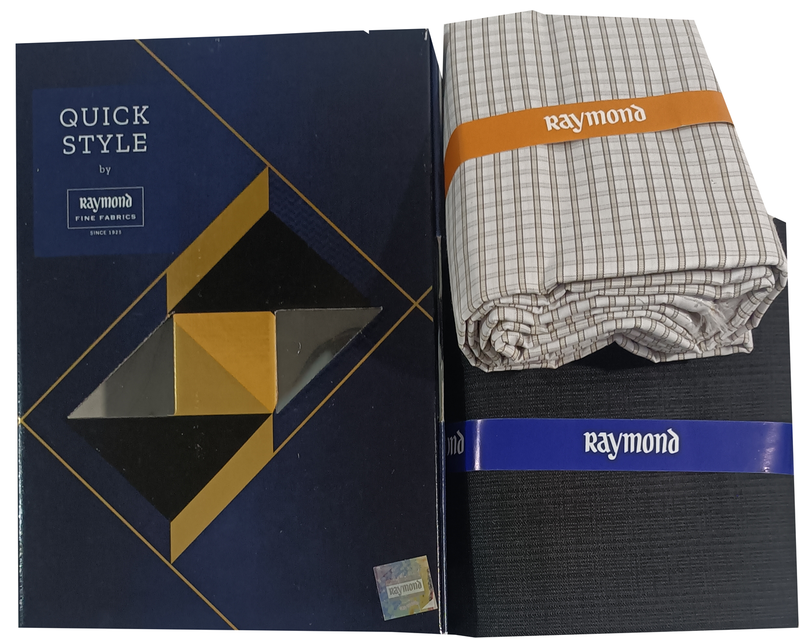 Raymond  Unstitched Cotton  Checkered Shirt & Trouser Fabric.