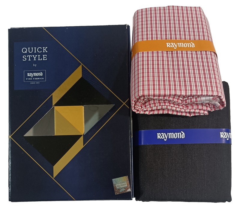 Raymond  Unstitched Cotton  Checkered Shirt & Trouser Fabric.