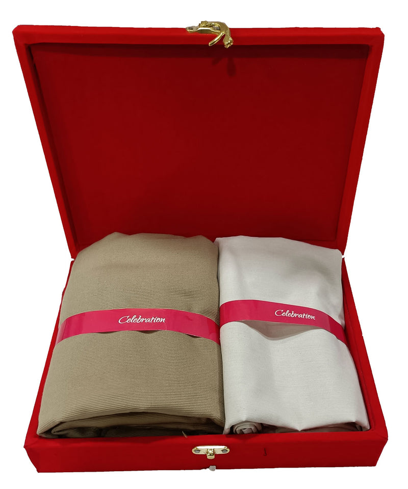 Arvind Unstitched Plain Cotton Shirt & Trouser Fabric