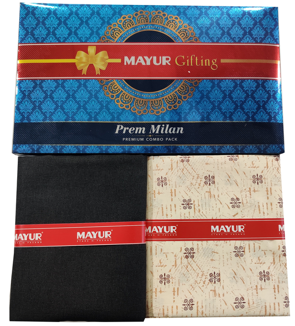 MAYUR Unstitched Pure Cotton Printed Shirt & Trouser Fabric
