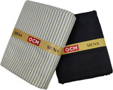 OCM Men's Cotton Shirt & Poly Viscose Trouser Fabric Combo Unstitched (Free Size) BAGBHAN-3006