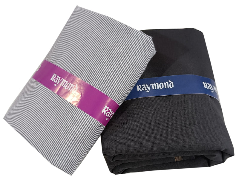 Raymond Polycotton Striped Shirt & Trouser Fabric  (Unstitched) JUPITER-1006