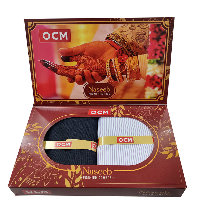 OCM  Unstitched Cotton Shirt & Trouser Fabric Checkered