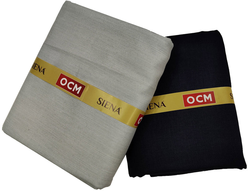 OCM Men's Cotton Shirt & Poly Viscose Trouser Fabric Combo Unstitched (Free Size) BAGBHAN-3007