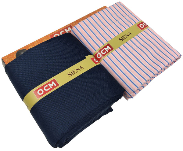 OCM Men's Cotton Shirt & Poly Viscose Trouser Fabric Combo Unstitched (Free Size) TUFAN-1008