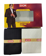 OCM  Unstitched Cotton Shirt & Trouser Fabric Checkered