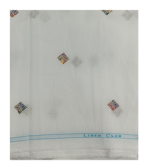 Linen Club  Unstitched Jacquard Shirt Fabric Printed.