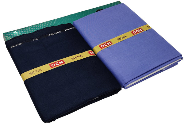 OCM Men's Cotton Shirt & Poly Viscose Trouser Fabric Combo Unstitched (Free Size) SILSILA-1009