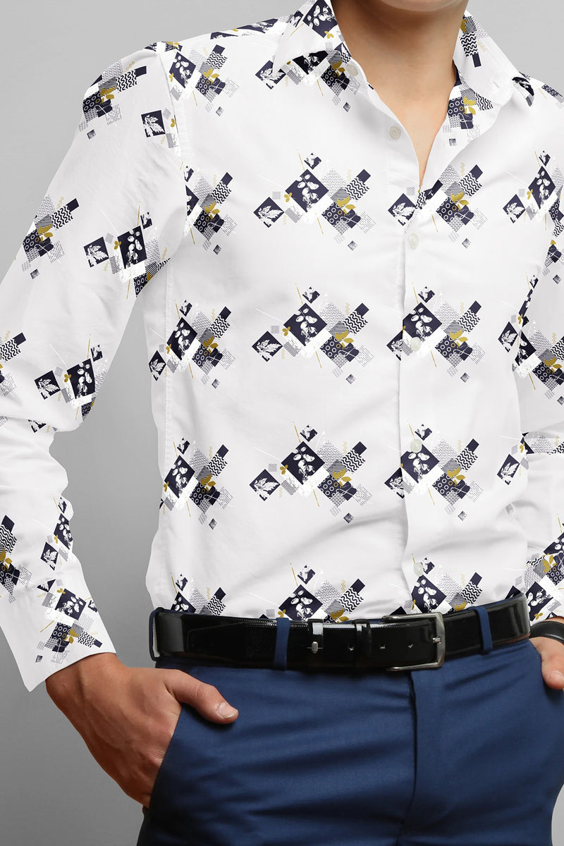 Mansfab Men Regular Fit Printed Spread Collar Casual Shirt-MFPRINTS-0002