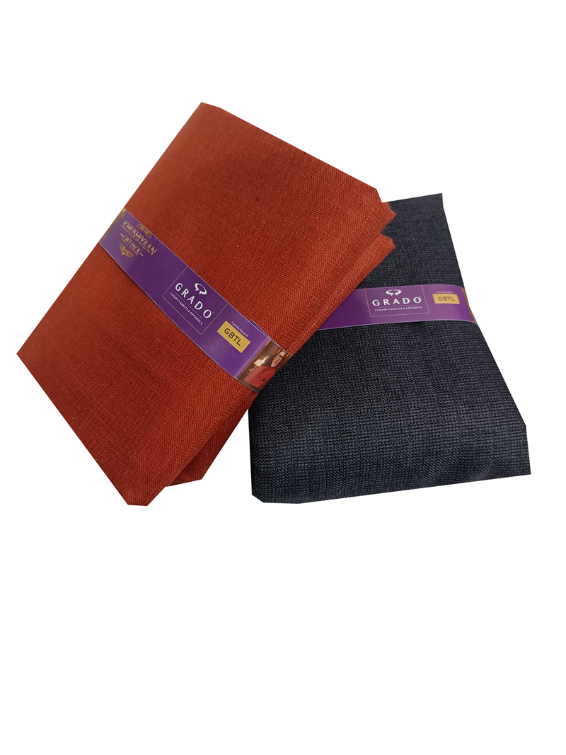 OCM  Unstitched Cotton Blend Shirt & Trouser Fabric Solid.